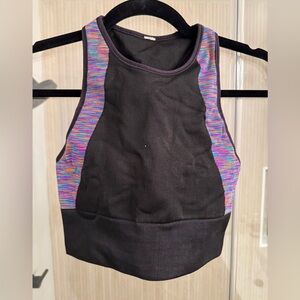 Women's Lululemon Black and Multicolor Bra Tank Top